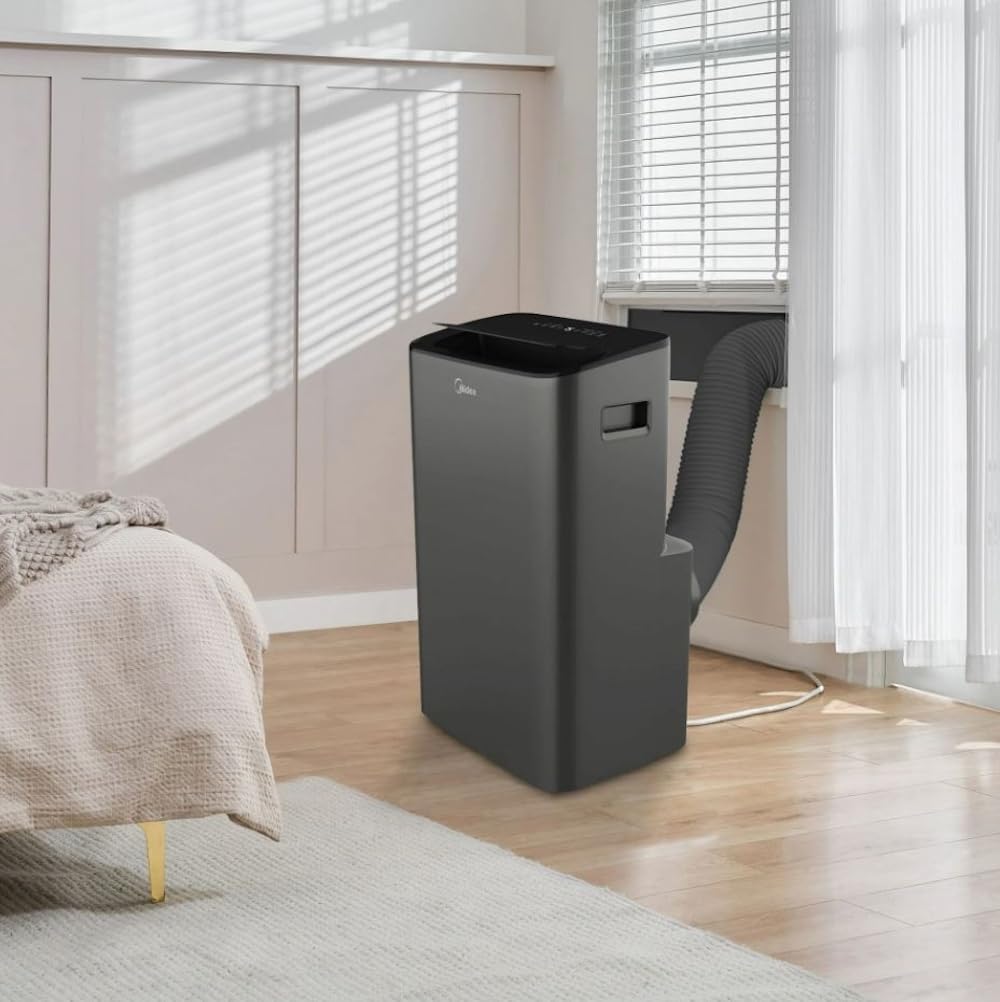 Midea 10,000 BTU DOE Smart Portable Air Conditioner with Heat, For Spaces up to 450 sq. ft., Alexa & Google Assistant Compatible, 24-hour Timer MAP10HS1XWGR-T