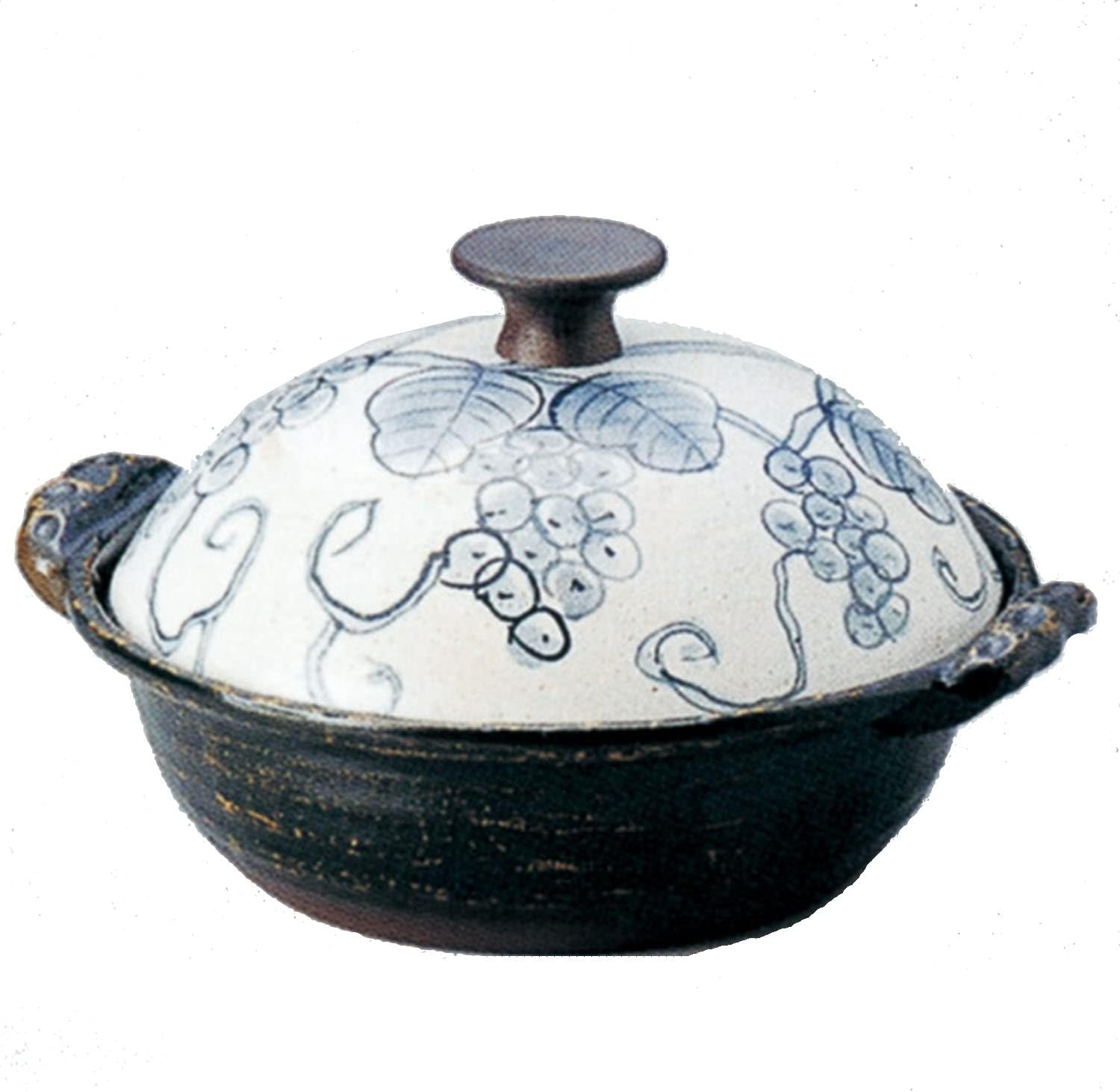 Kawanami Shoten Earthenware Pot, Made in Japan, Grape, 11.8 inches (30 cm), 1.8 gal (3.3 L), Aluminum, Outdoor, Camping, Direct Fire, Repositionable