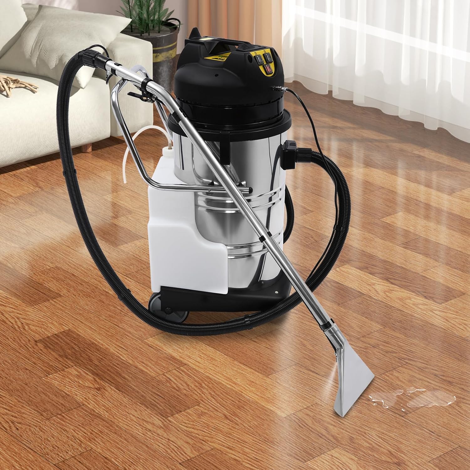 2110W Commercial Carpet Cleaner Machine - 5.3Gal Portable Extractor with 4 Attachments, 250mbar Suction, IPX4 Waterproof for Hotel/Upholstery/Office Cleaning