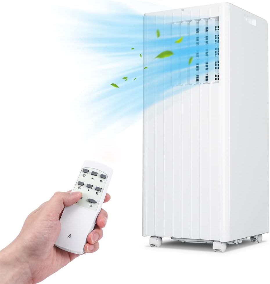 Jojoka Portable Air Conditioners with Remote Control, 8000 BTU Portable AC for Room, Dorm, Office with Drying, Fan, Sleep Mode, 2 Speeds, 24H Timer Function, Cools Room up to 350 Sq. ft