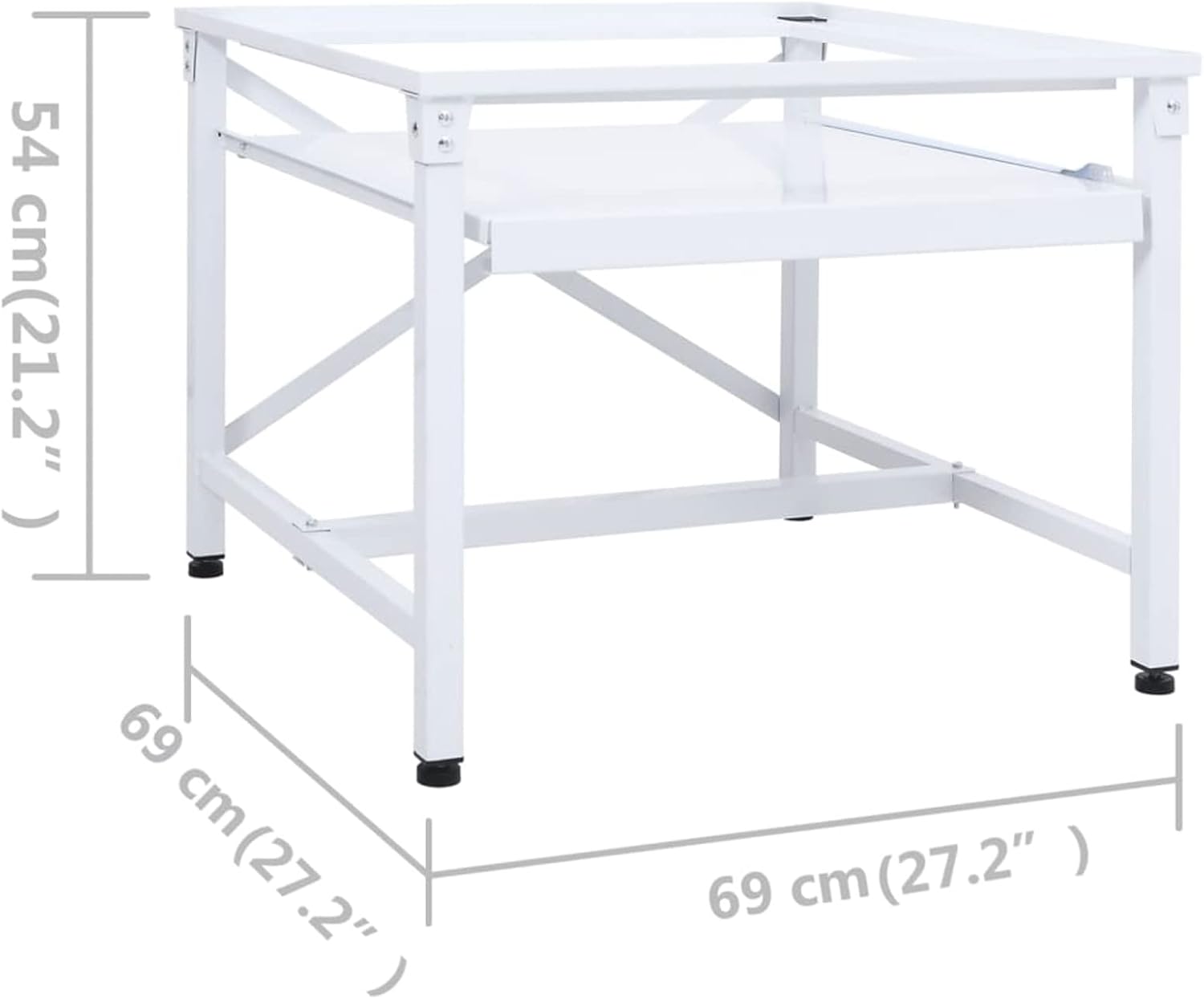 Tidyard Double Washing and Drying Machine Pedestal, Steel Washer Dryer Stand with Pull-Out Shelf, Universal Riser 27.2x27.2x21.3 Inches for Standard Laundry Appliances