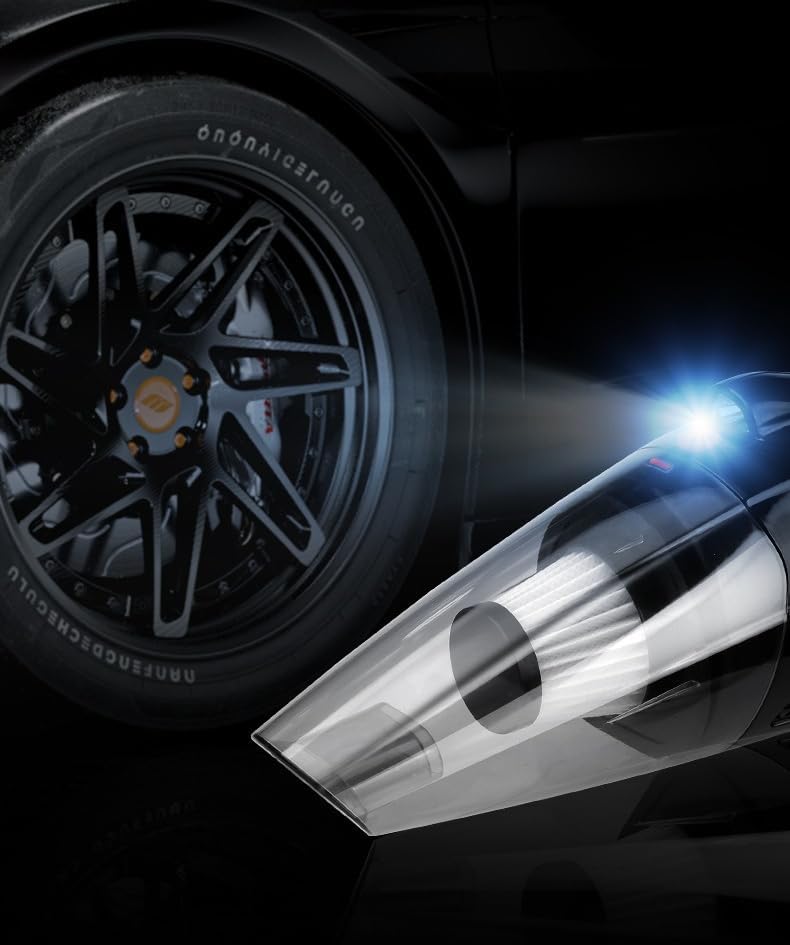 ORVIOM Ultra-Powerful Cordless Handheld Vacuum with LED Light and Quick-Charging Function Portable Vacuum for Wet & Dry Lightweight and Quiet