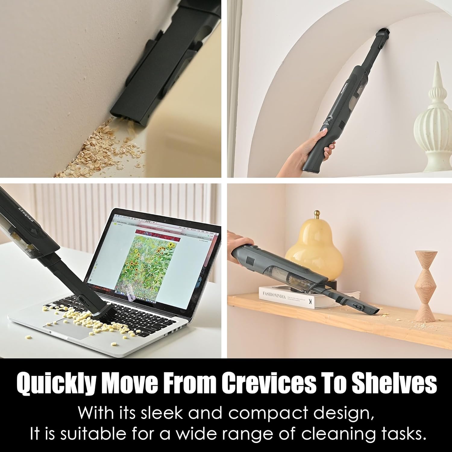 Handheld Vacuum Cordless, Lightweight 1.4lb with Powerful Suction, Charging Dock, Single Touch Empty and Detachable Dust Cup, Portable Mini Car Vac for Home Pet Car, Steel Gray