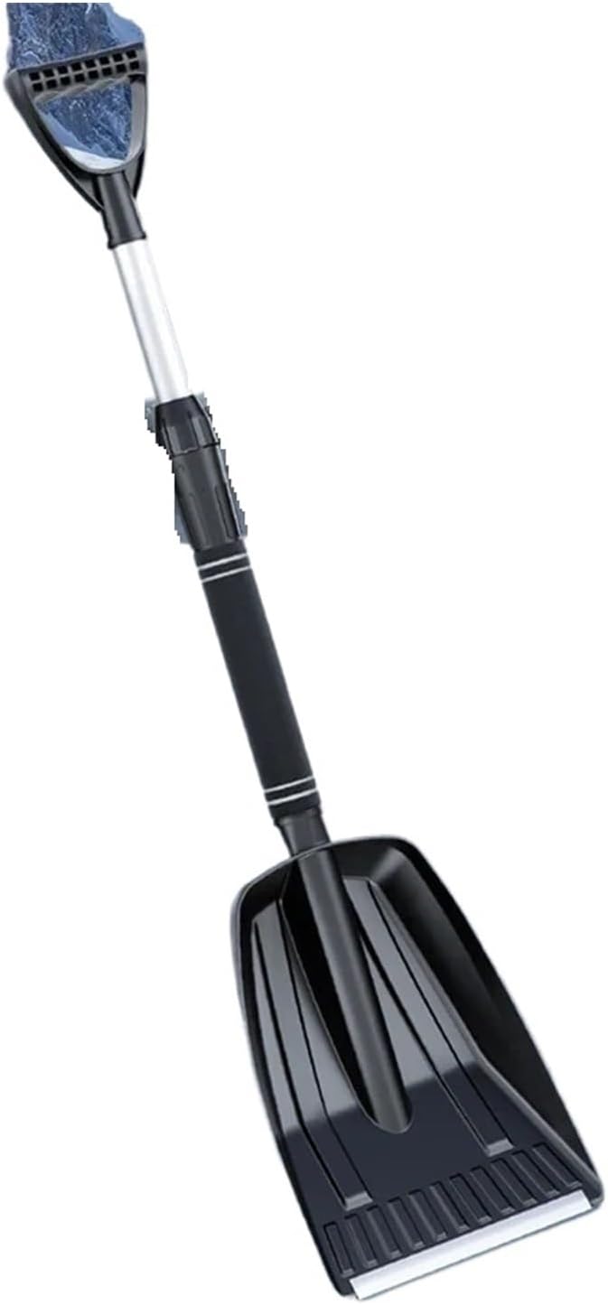 Adjustable Snow Shovel Outdoor Ice Shovel Snow Removal Black Detachable Low Temperature Resist Portable