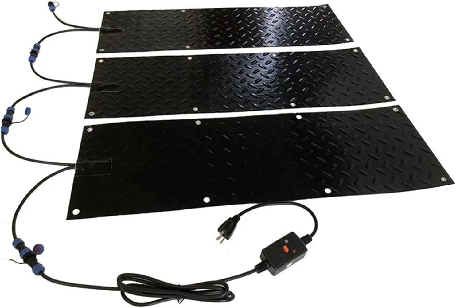 Snow Melting Walkway Mat, Anti-Slip Rubber Heated Stair Mat,Snow and Ice Heated Pad for Winter Outdoor Stairs, Steps, Doorways, Walkways, Driveway,2 in/h Melting Speed(Size:3 Pieces,Color:10x15inch)