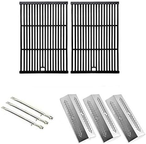 Repair Kit for Broilmate 726454, 726464, 736454, 736464 BBQ Gas Grill Includes 3 Stainless Burners, 3 Stainless Heat Plates and Cast Cooking Grates