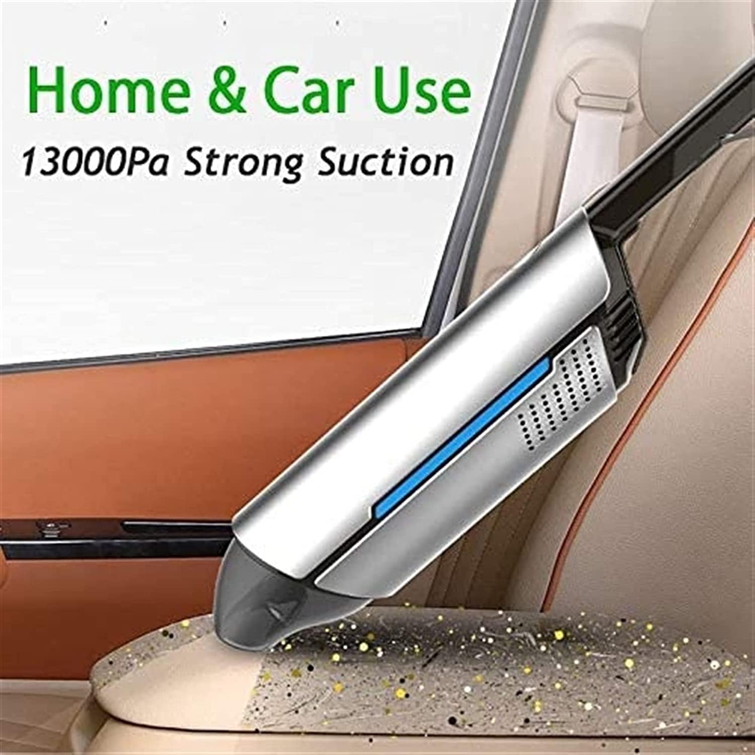 Cordless Vacuum, Handheld Vacuum Cleaner with Power Suction, Rechargeable Wet & Dry Hand Vac for Car/Home/Kitchen, Washable HEPA Filter, Quick Charge