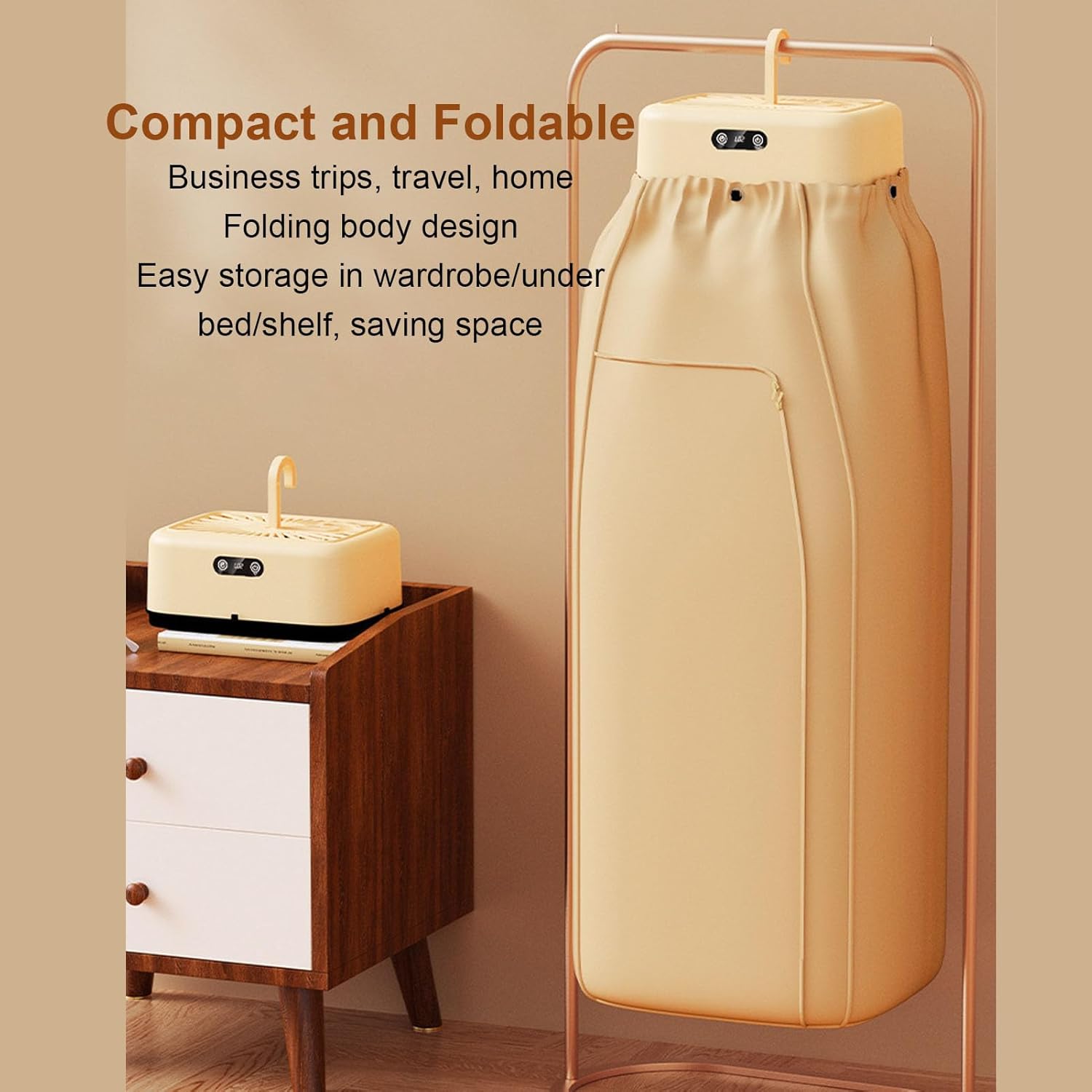 Fafeicy Portable Clothes Dryer 600W Fast Drying Foldable Compact Laundry Machine for Apartment Travel Use