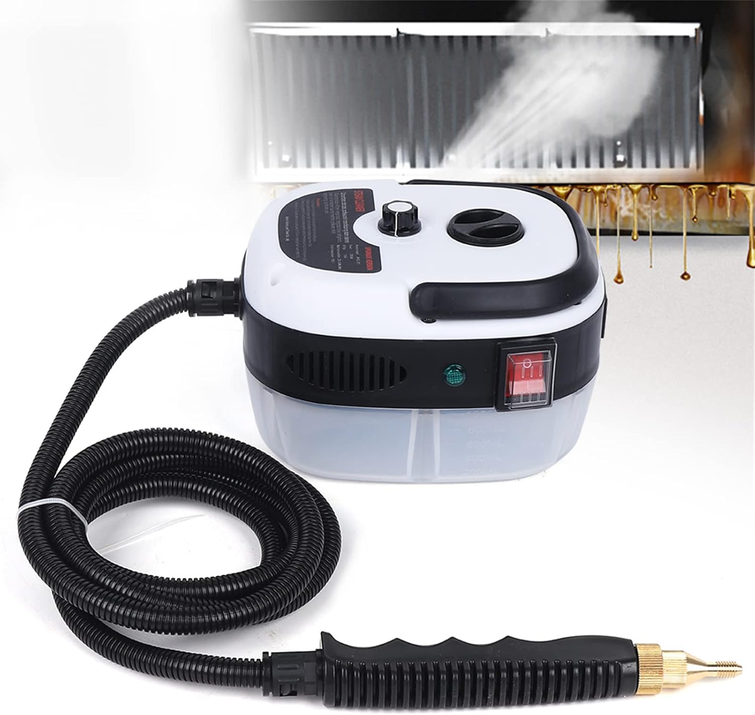 Gdrasuya10 110V Portable High Pressure Steam Cleaner 2500W Handheld 3-5Bar High Temperature Steam Cleaner for Cars, Kitchen, Restaurants