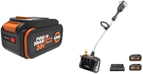 WORX 20V 4Ah Battery and 40V 12'' Cordless Snow Shovel Bundle