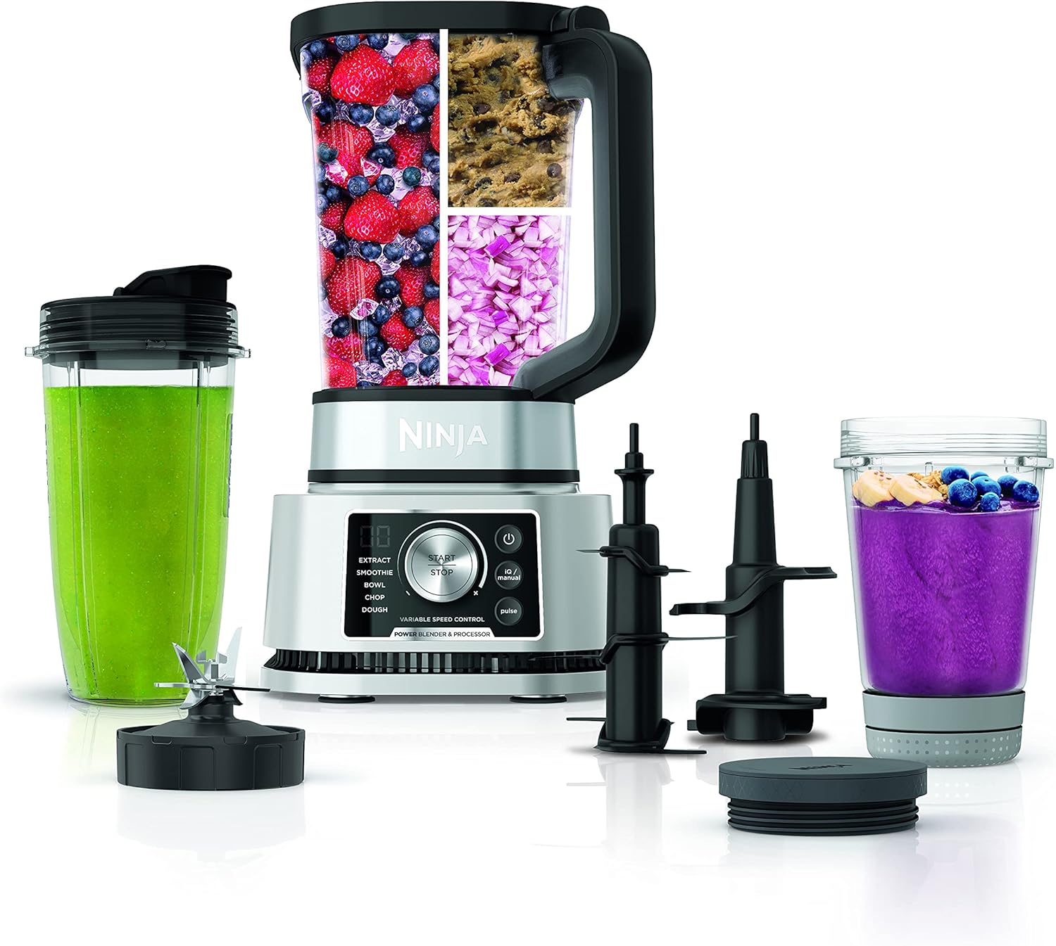 Ninja Foodi Power Blender & Processor System with Smoothie Bowl Maker and Nutrient Extractor, Black/Silver (SS351C) - Canadian Edition 72oz