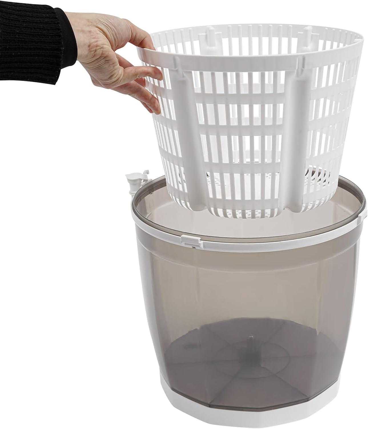 2 in 1 Non-Electric Washing Machine, Portable Hand Cranked Manual Clothes Non-Electric Washing Machine for Rvs, Camping, Apartments, And Dorms, Grey