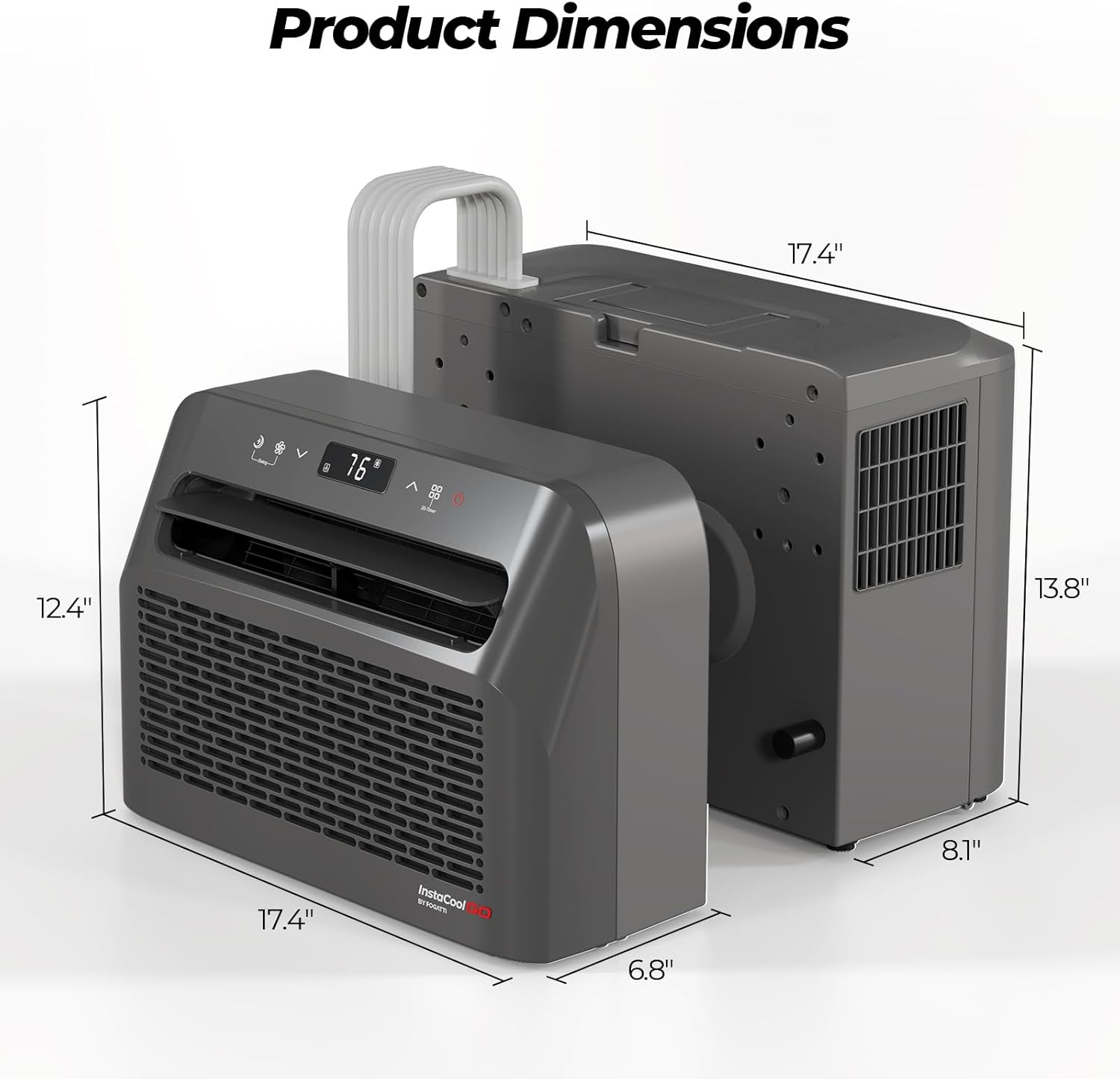 FOGATTI Windows air conditioner for RV, 6500 BTU Cools, Ideal for 120Sq.ft Small Rooms, 4-in-1 Remote Control Window AC Unit Fast Cooling, included Window Installation Kits