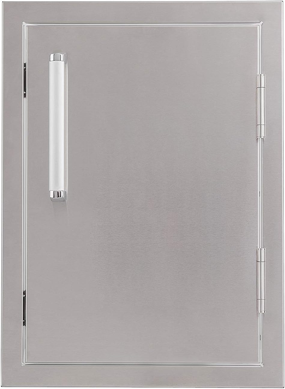 Outdoor Kitchen BBQ Access Door,14x20 h,304 Stainless Steel Single Vertical Door for Outdoor Kitchen Cabinet or BBQ Island, Silver (CBASDV-1420)