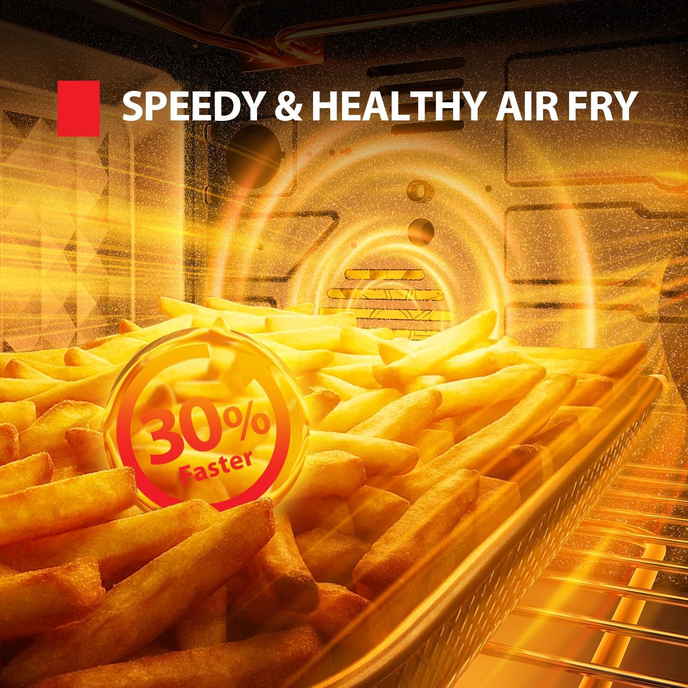 TOSHIBA ChefFry Air Fryer Toaster Oven Combo, 12-in-1 Convection Countertop Oven, 34QT / 32L Large Capacity, 1750W, Master Pizza Modes Design with Exclusive Dual-Temp Tech