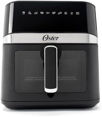 Oster 6 Quart Digital Air Fryer with Window, Large Capacity Airfryer for Easy Cooking