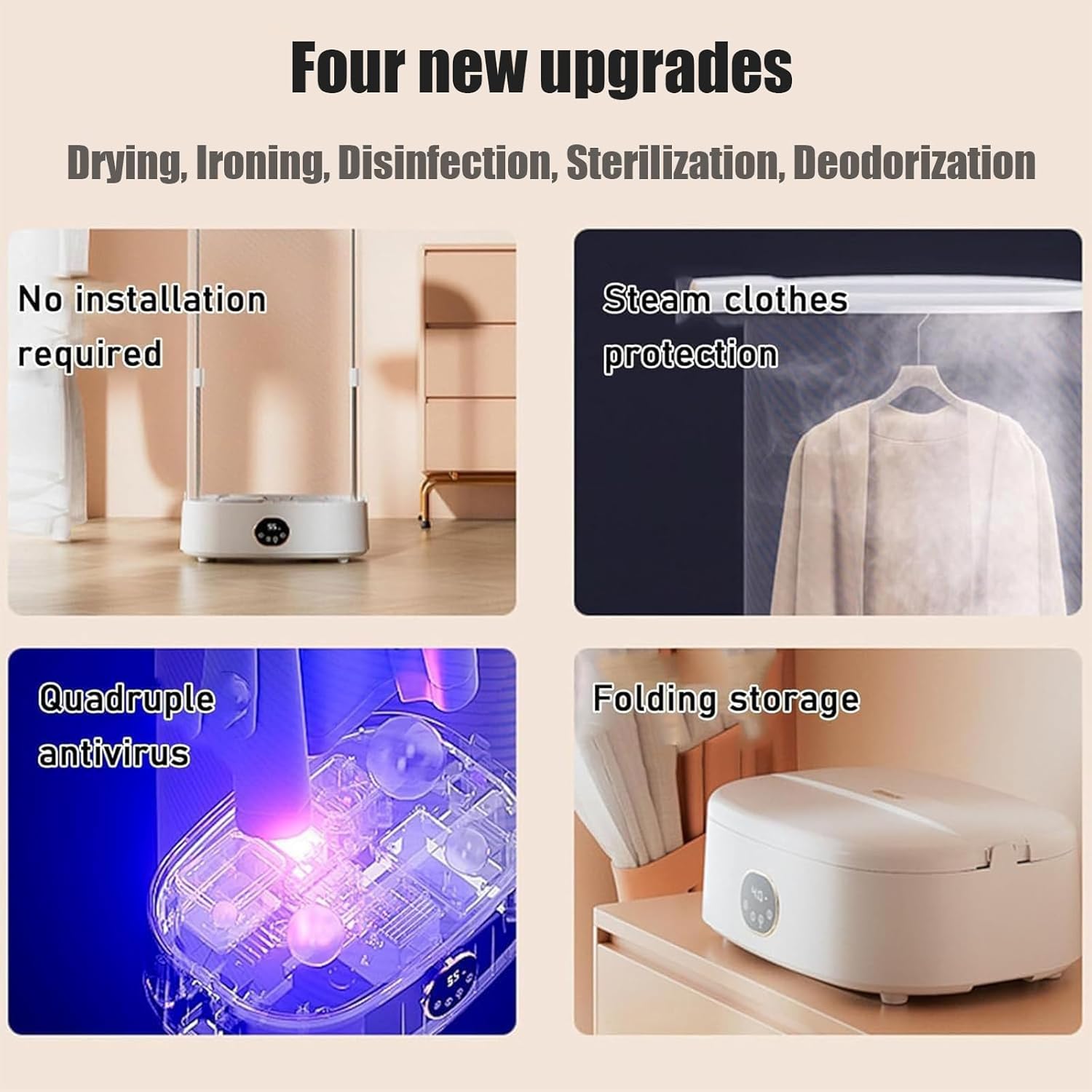 Steam Closet for Clothes Professional Grade Steam Dryer, Dual Sanitization (UV + Heat), 25% Larger Capacity, 3D Circulation, Today Wash, Today Wear, For Coats & Blankets