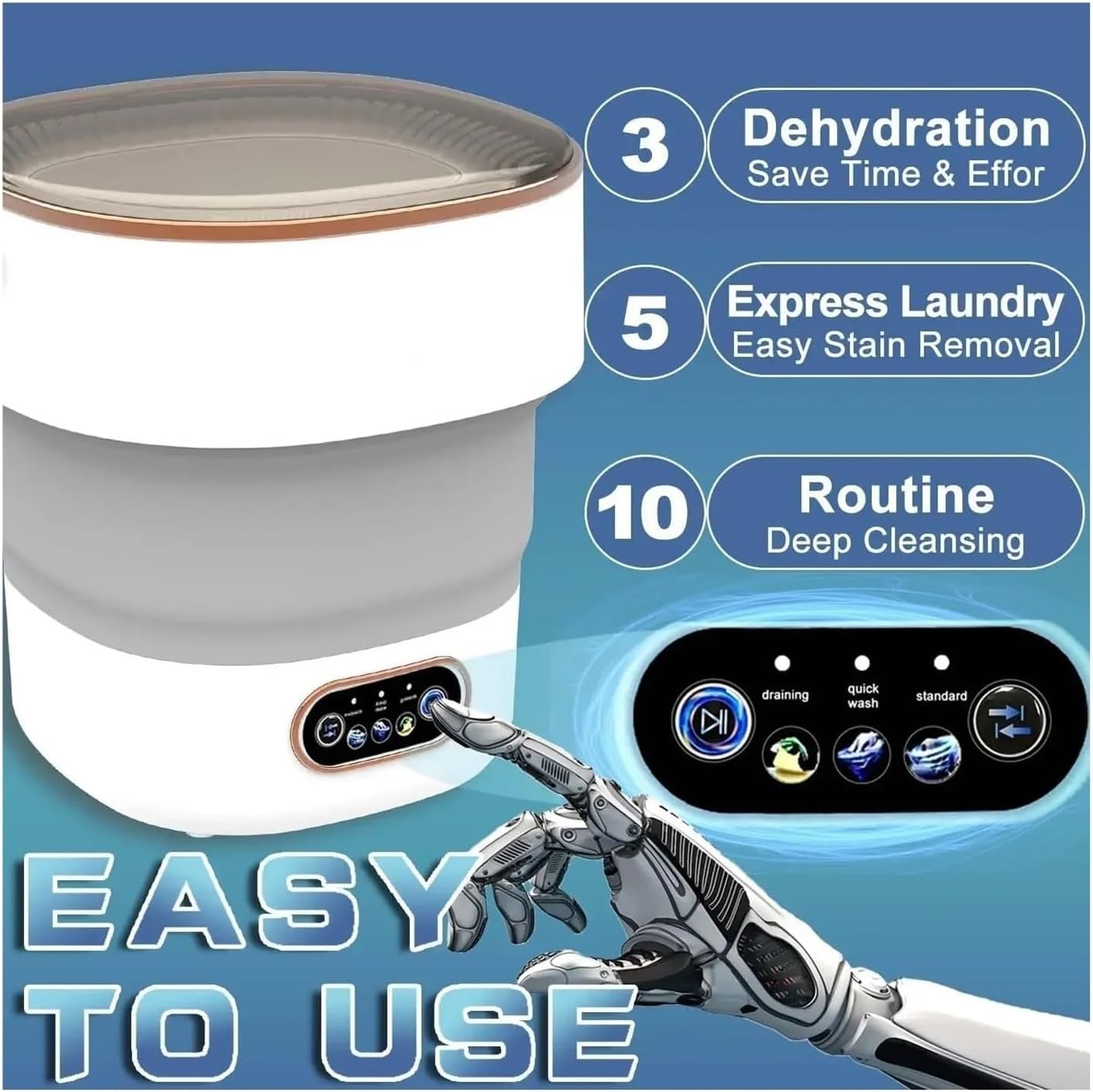 Portable Small Washing Dryer Machine Collapsible Washer with Spin Apartment Travel Socks Underwear Panties Washing Machine,for Travel,Camping, RV & Dorms(Khaki)