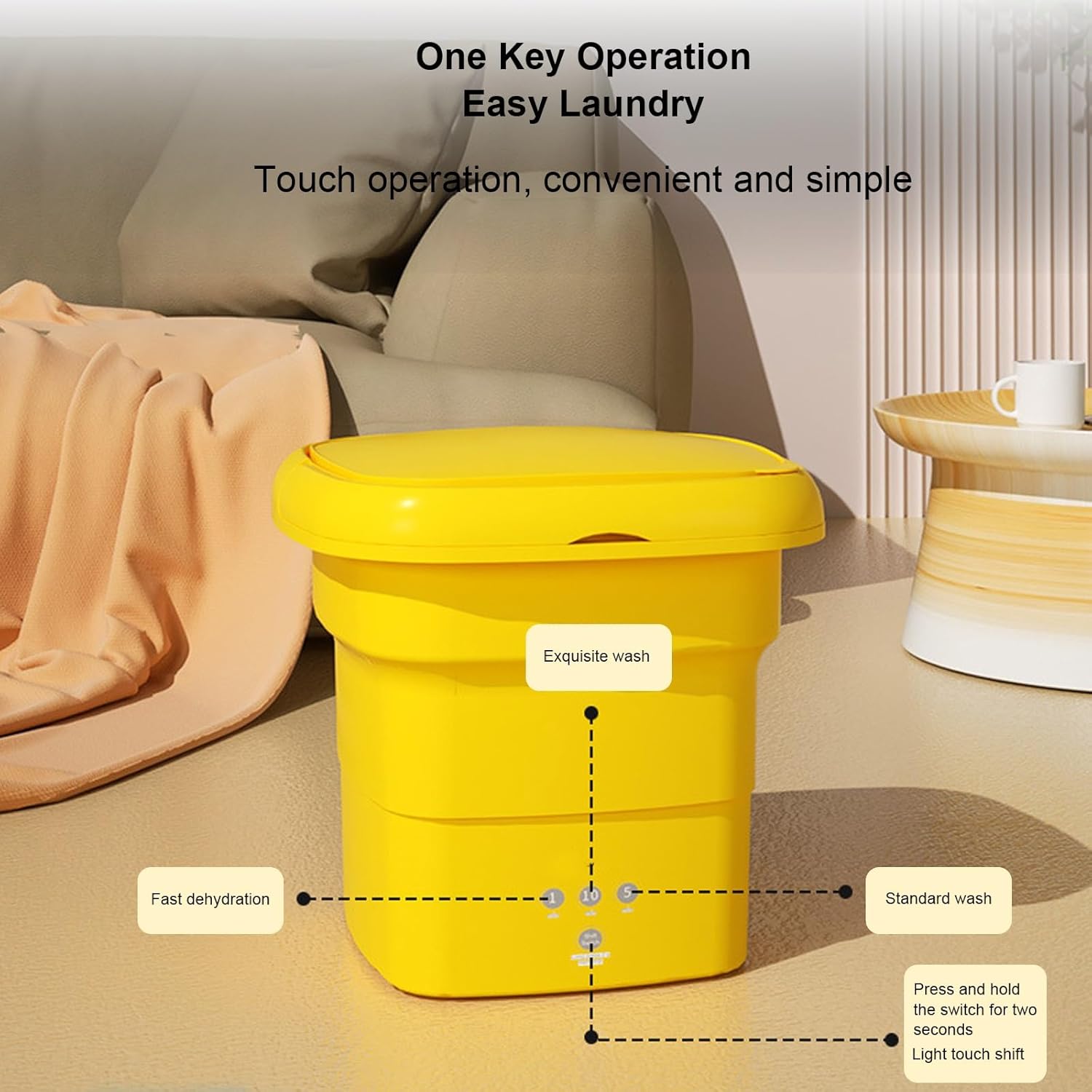 WHYATT Portable Washing Machine,4.5L Capacity, for Travel, Small Spaces, Lightweight and Easy to Carry