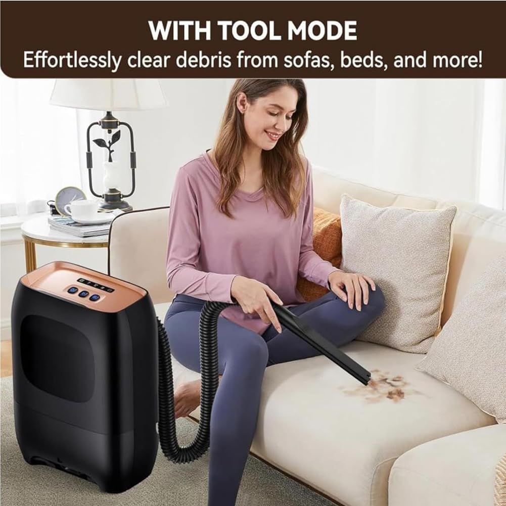 Pro Touchless Vacuum Cleaner - 1500W Bagless Canister with Automatic Dustpan for Pet Hair, Salon Cleaning, and Easy Sweeping - Efficient Hair