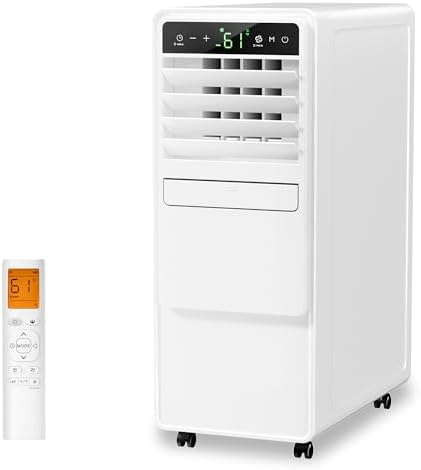 12,000 BTU Portable Air Conditioners with Digital Display, 3 IN 1 Free standing AC Unit with Dehumidifier & Fan Modes, Cools Room up to 500 sq.ft, Sleep Mode,24H Timer, Installation Kits Included