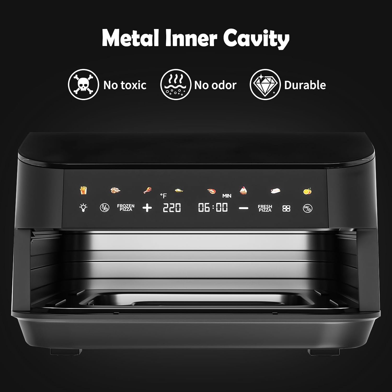 PULZO 7.4 Qt Digital Air Fryer, Large Family 13