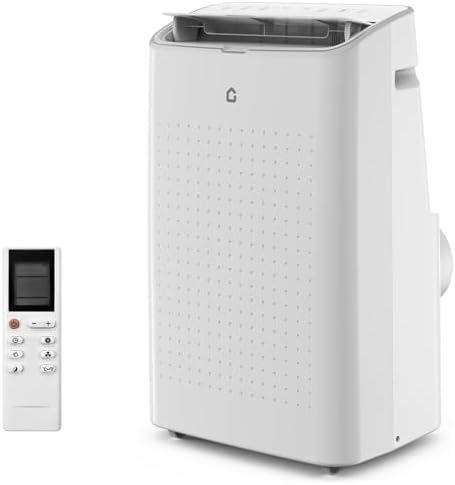 14,000 BTUs Portable Air Conditioner with 3-in-1 Room AC Unit for 750 Sq.Ft, 50dB Ultra Quiet, Window Kits Included Drainage Pipe & Remote Control, White