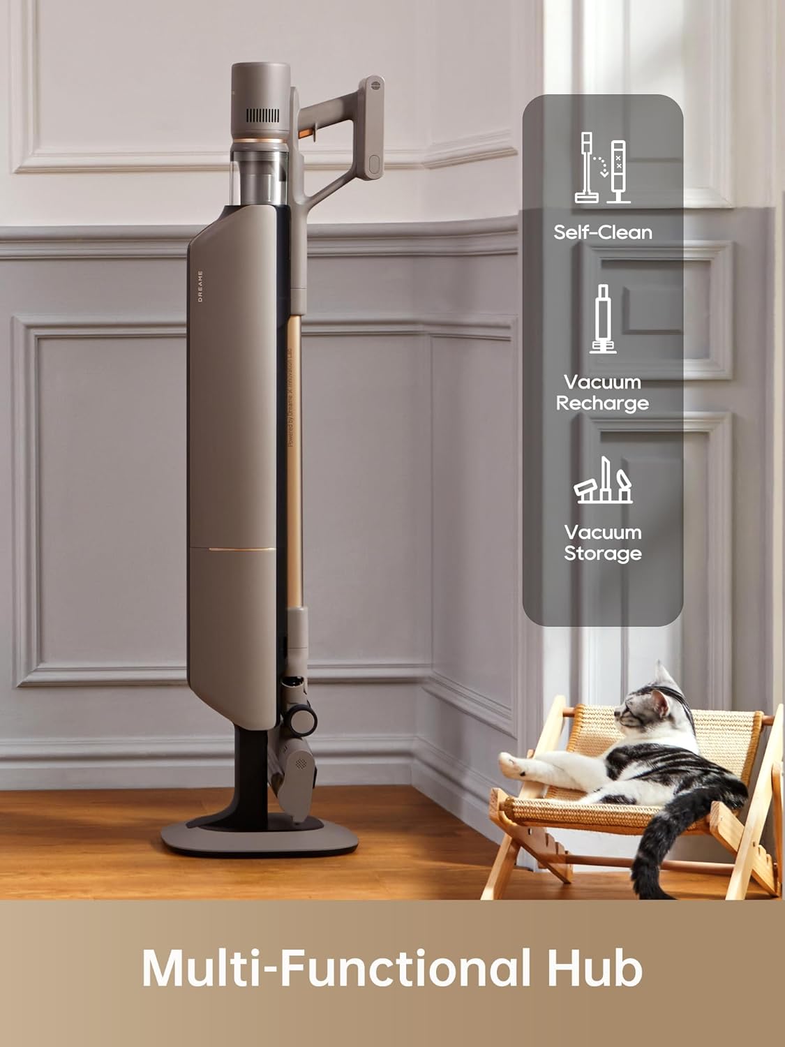 DREAME Z10 Station Cordless Vacuum Cleaner with 2.5L Auto Dust Base, Smart Stick Vacuum Cleaner, Powerful Floor Cleaning for Carpet, Hardwood, Tile & Pet Hair, Lightweight