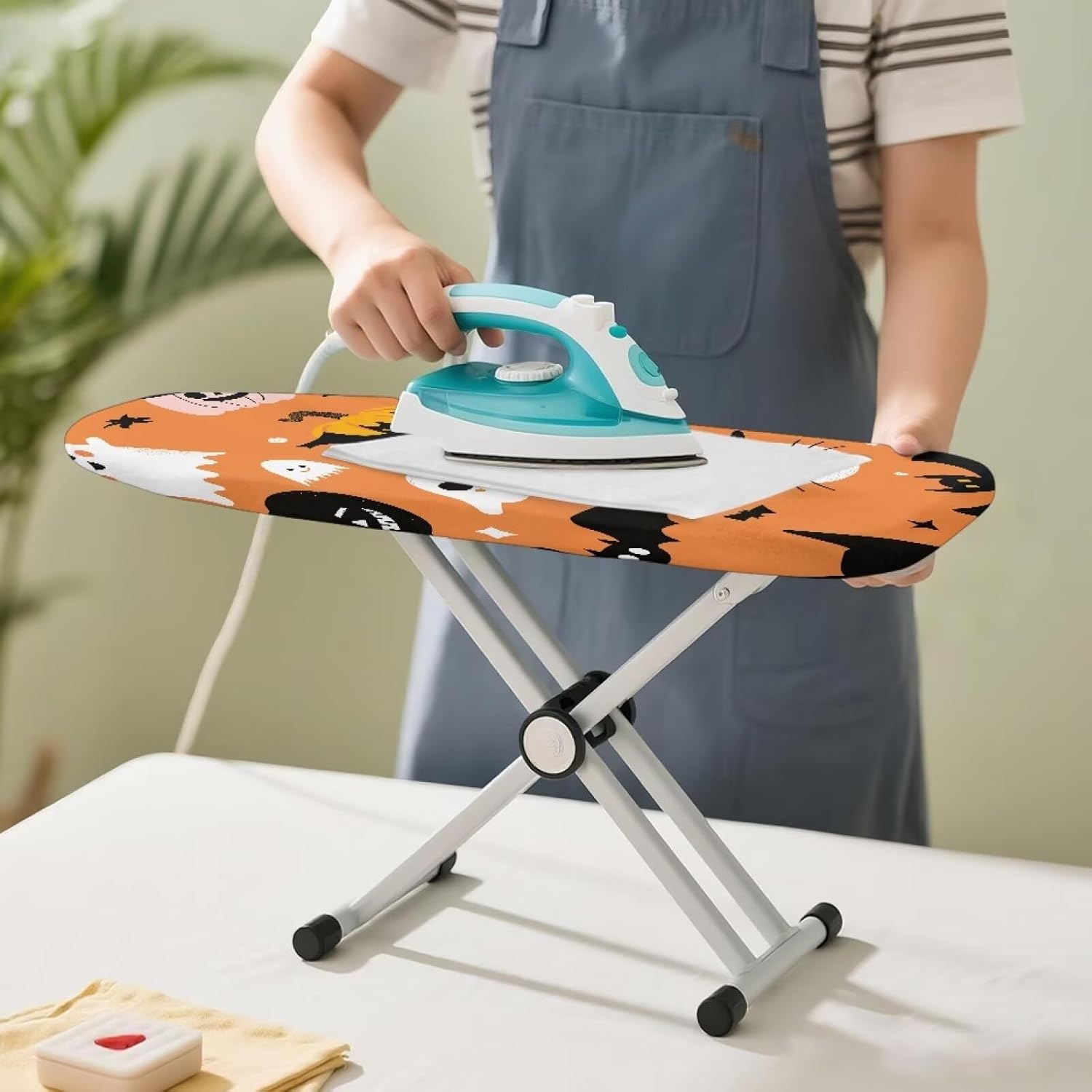 14”x 24” Ironing Board Cover Pumpkin Mini Ironing Board Cover with Removable Portable Household Essentials for Home Dorm Travel