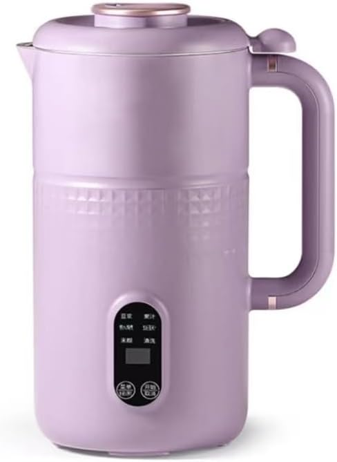 600ml Household Food Blender Soymilk Maker 304 Stainless Steel Multifunctional Automatic Heating Food Blender Household 220V (Color : Purple, Size : EU plug)