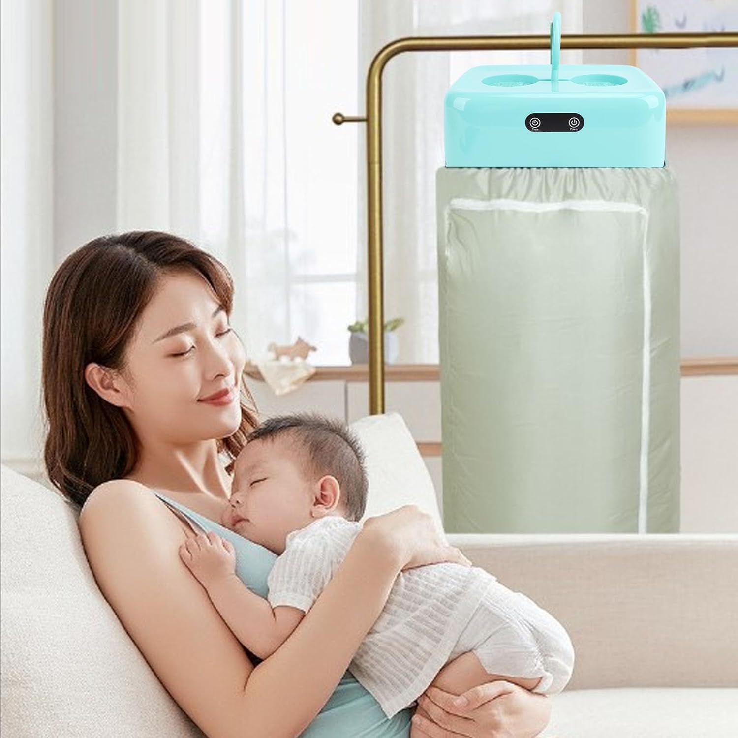 Asixxsix Portable Clothes Dryer, Foldable Portable Dryer Machine for Apartments RV Home, Small Electric Drying Machine for Travel, Travel Mini Dryer for Clothes Drying (US)