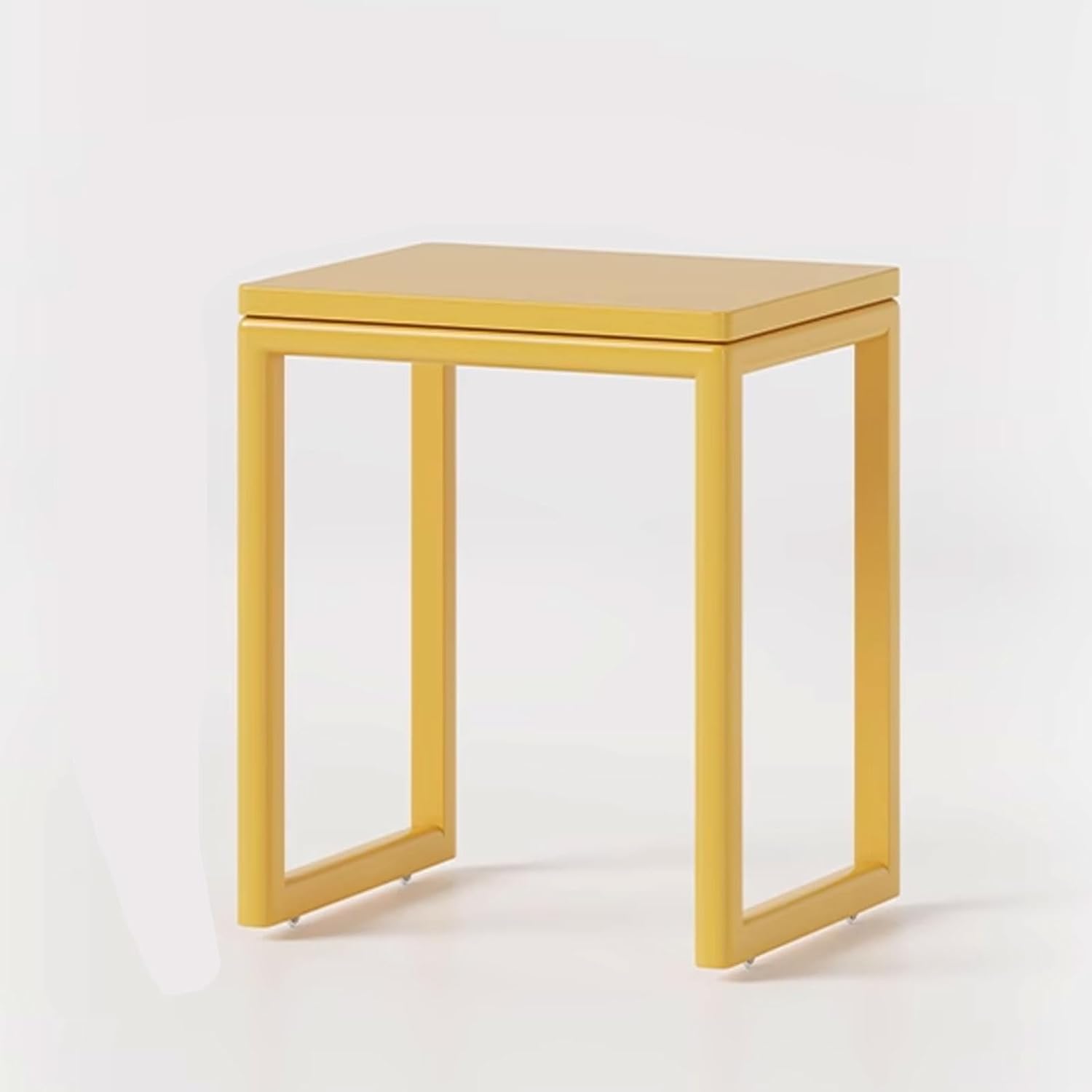 Sweeping Robot Storage Cabinet with Silent Pulleys Single Layer Wood Organizer Stand for Robotic Vacuum Wide Table Design No Assembly Required(Yellow)