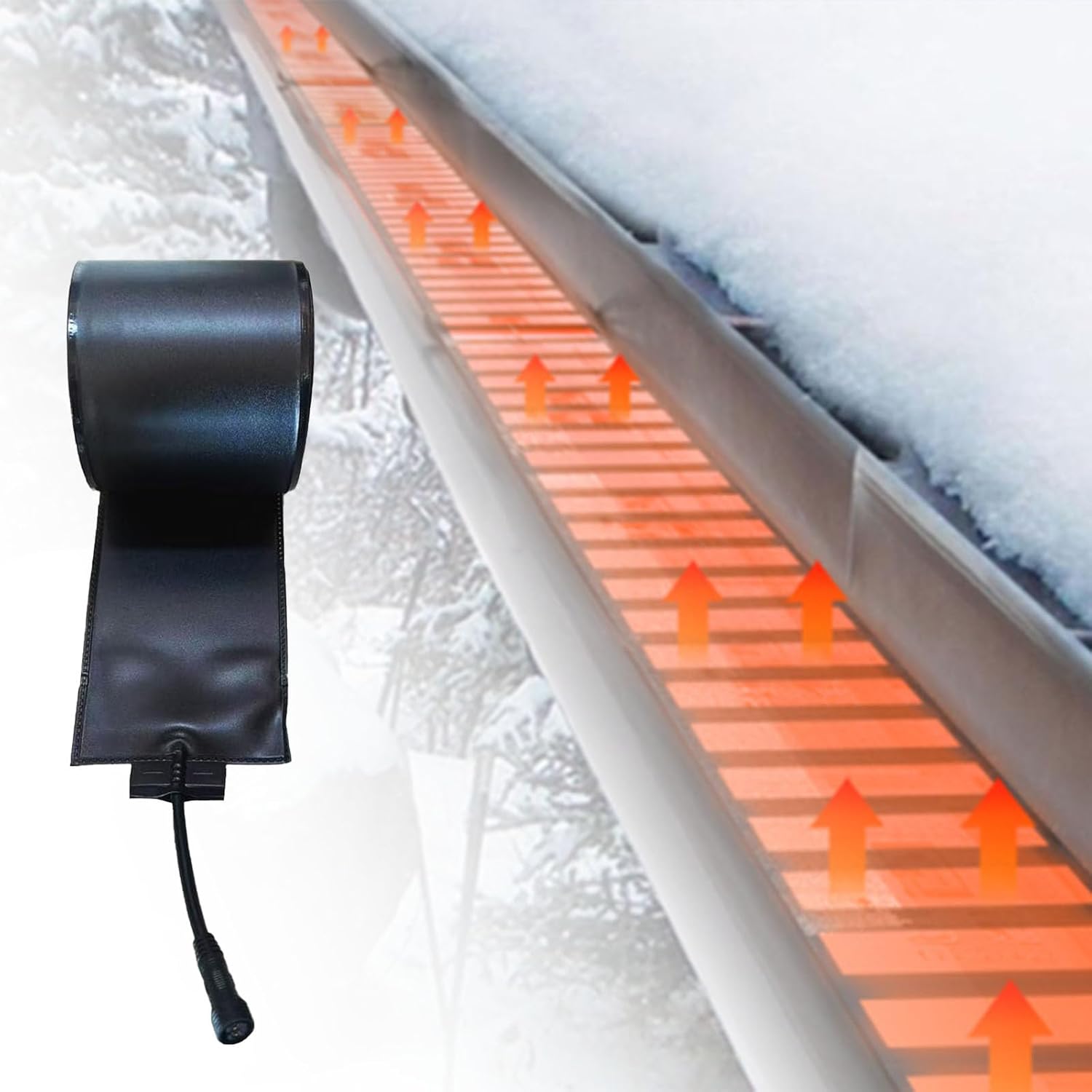 Heater for Roof,Snow Melting System,Roof Heated Snow Melting Mats for Ice Dams,Roof Gutter Snow Melting Mat,Waterproof PVC Heated Roof De-Icing Kit,Winter Ice