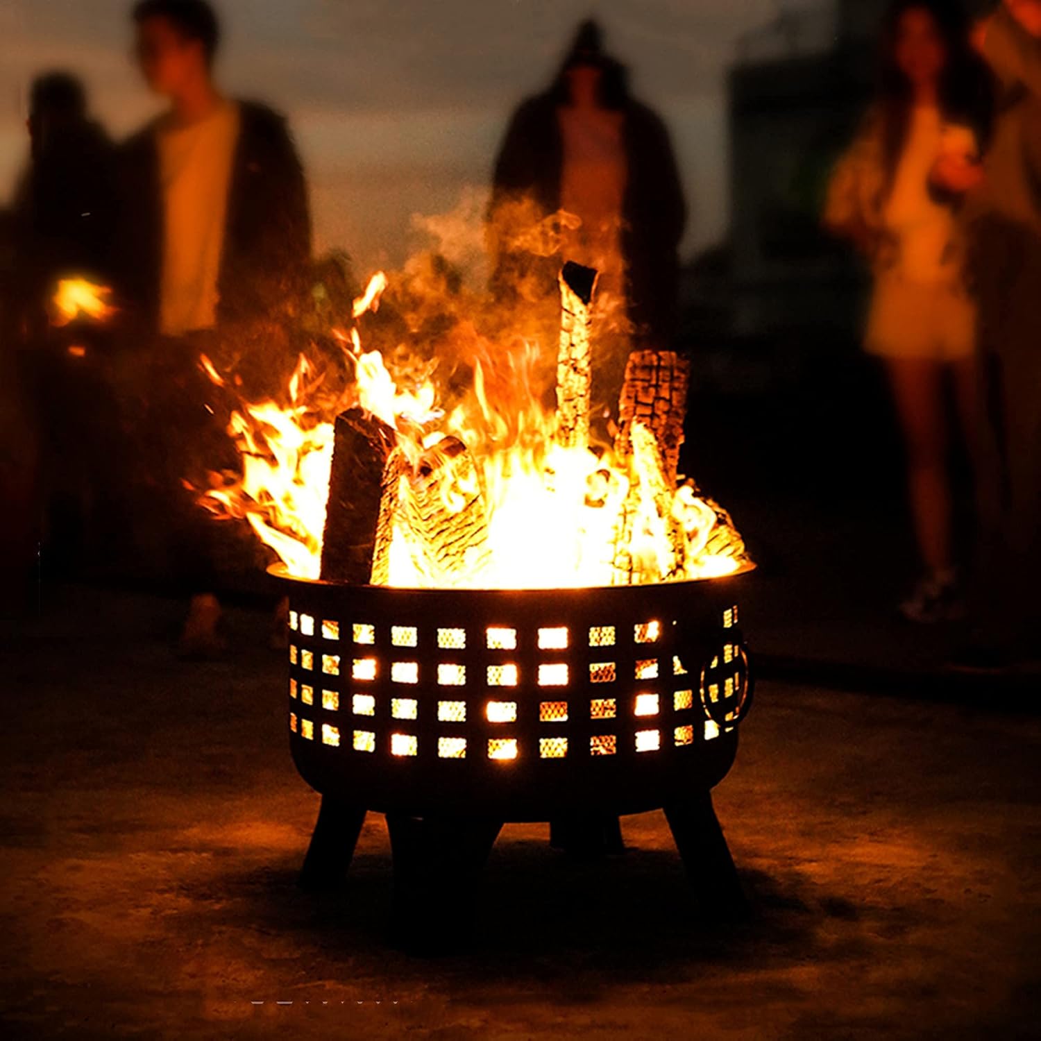 Multifunction Fire Pit & Bowl,Heating Campfire Barbecue Brazier,Outdoor Wood Burning Fire Pits