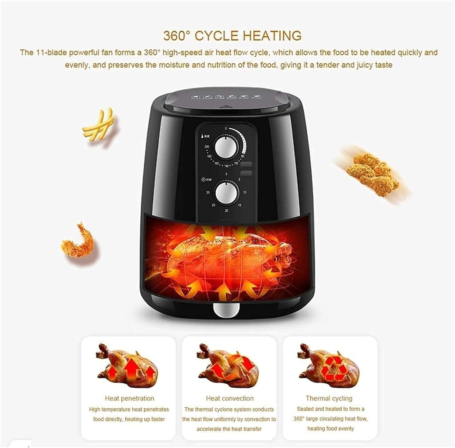 oven mini oven air fryer oven Small Air Fryer, Air Fryer for Home Use 5.5L Air Fryer with Multiple Functions Oil Free Chip Fryer Easy-to-Clean Nonstick Basket Air Fryers for Low Fat Cooking Small Ai