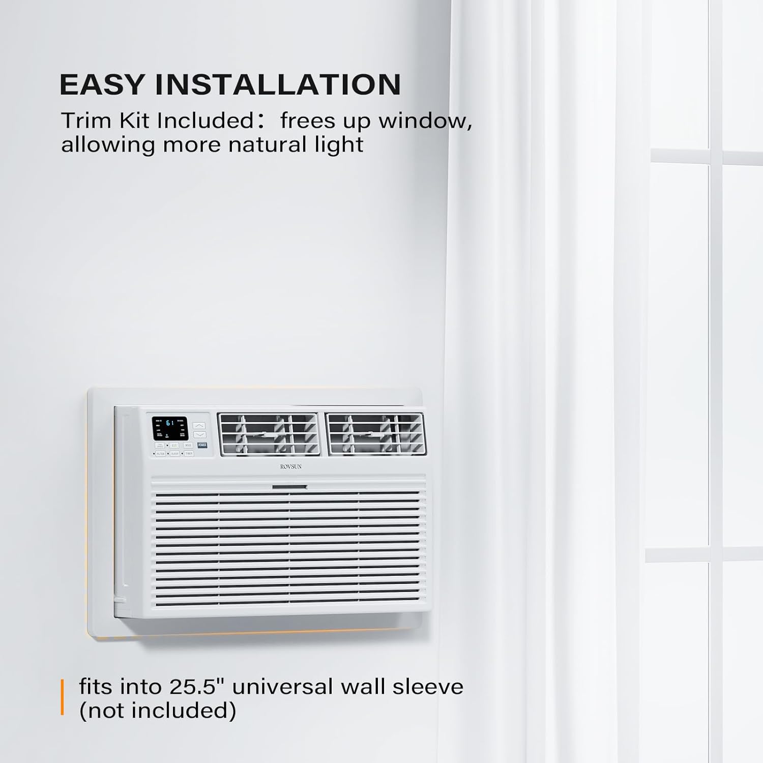 ROVSUN Smart 12000 BTU Through the Wall Air Conditioner with Heat, Wall AC Unit & Heater Combo with Remote, APP & Voice Control & Timer Function, Compatible with Alexa/Google Assistant, 230V/60Hz