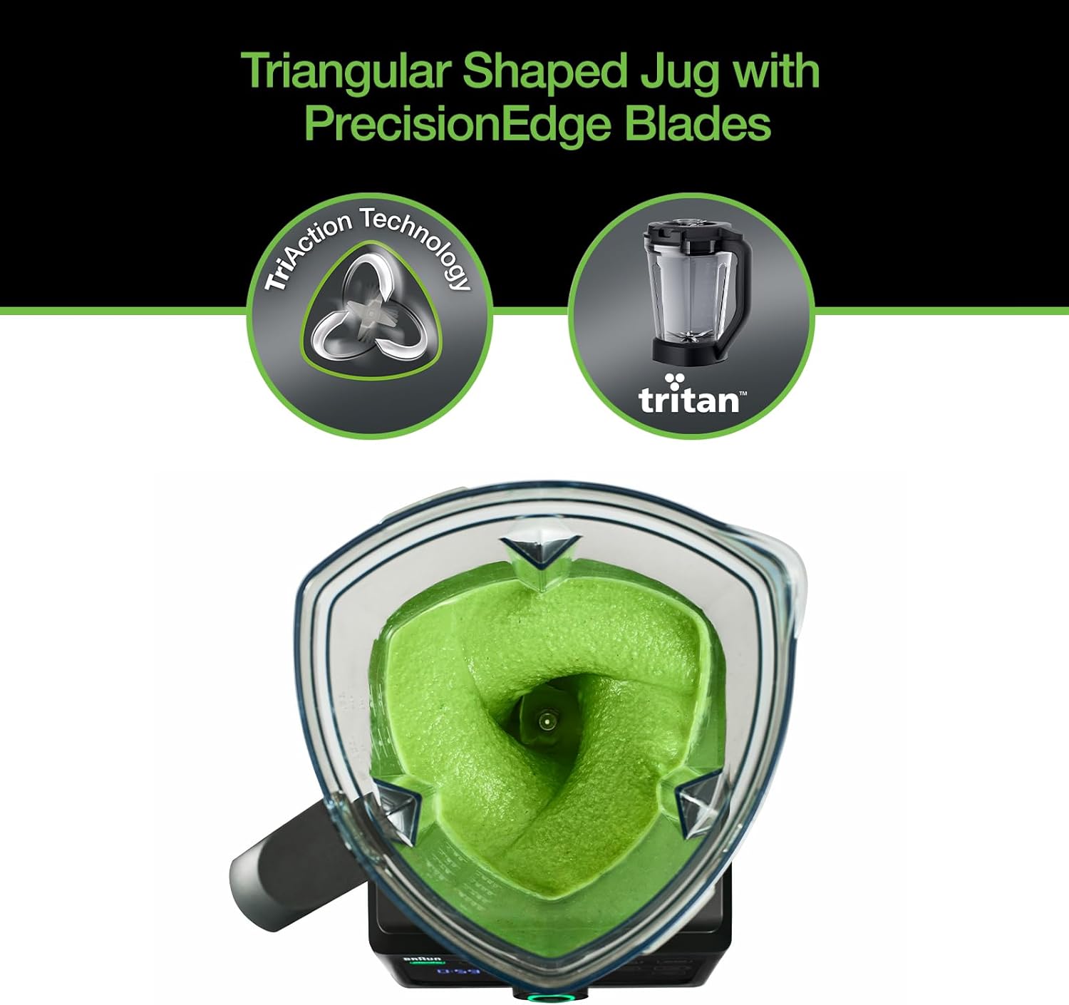 Braun TriForce Power Blender - Powerful 1600 Watt Countertop Blender with 10 Manual Speeds, 3 Texture & 6 Food Settings, Stainless Steel Blades, Auto-Clean, Heated Blending Function for Soups