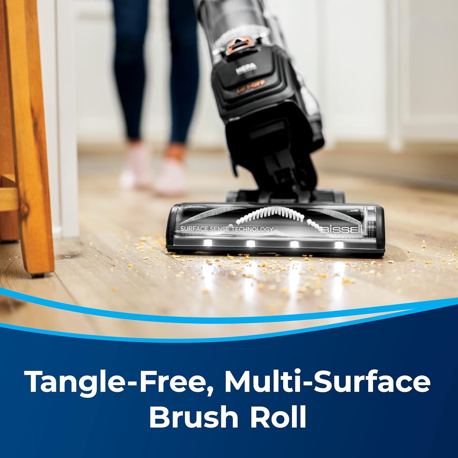 Bissell SurfaceSense Allergen Lift-Off Pet Upright Vacuum, with Tangle-Free Multi-Surface Brush Roll, LED Headlights, & Lift-Off Technology