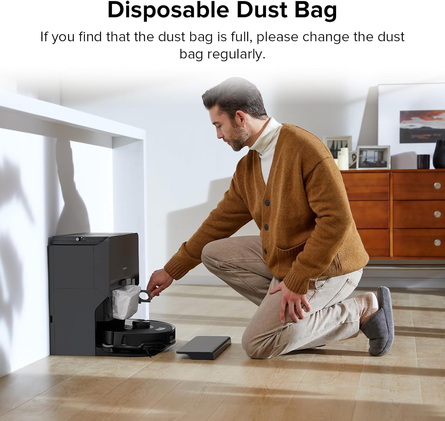 roborock Qrevo S5V Robot Vacuum Cleaner with 6 Packs Disposable Dust Bags Bundle