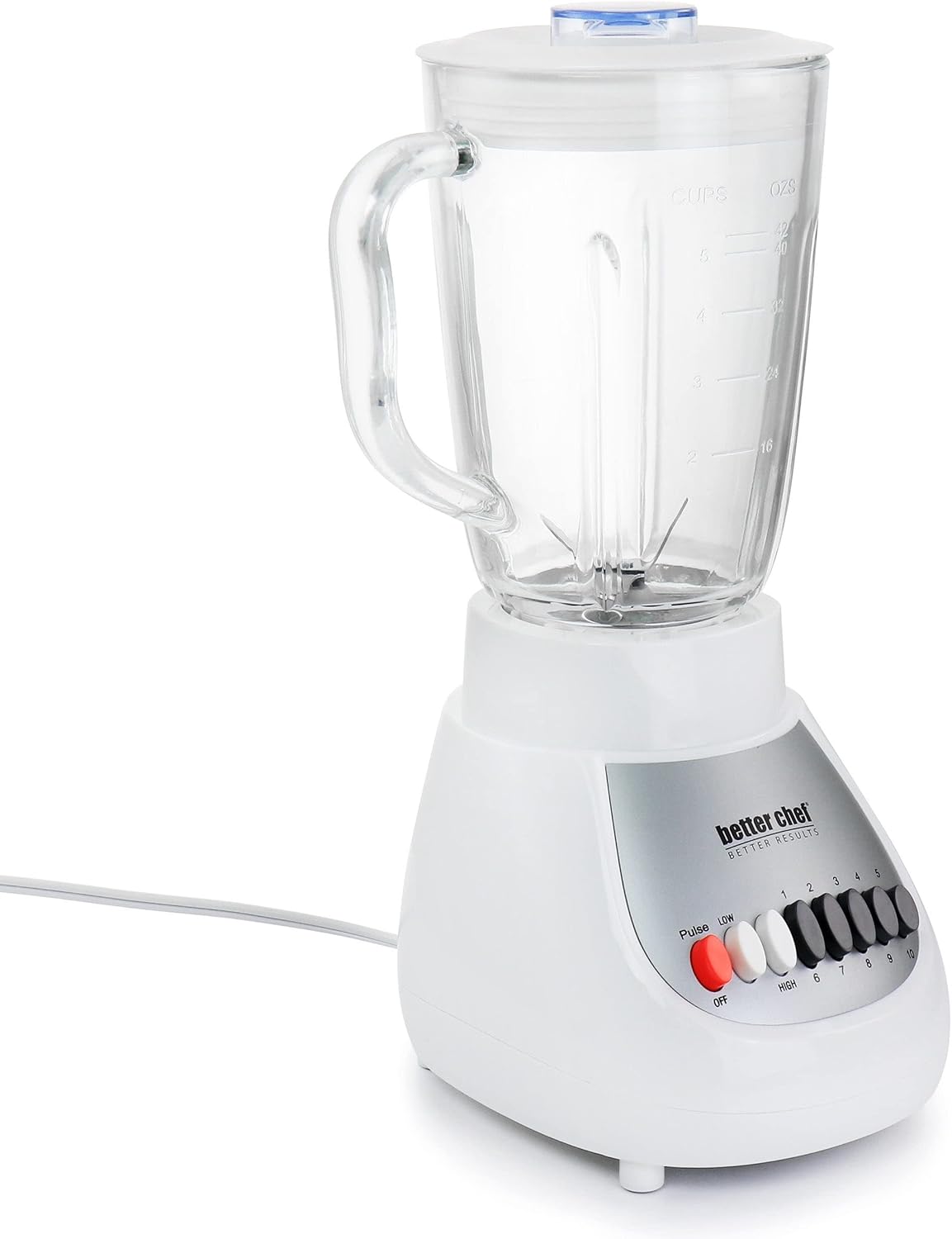 Unknown1 10-Speed Watt 42 Ounce Glass Jar Blender in White Multiple Speeds