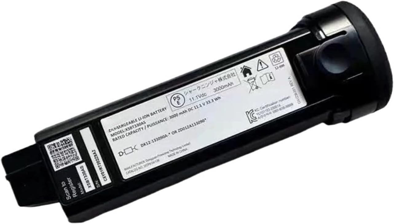 11.1V 3000mAh Steam Mop Vacuum Cleaner Battery，Compatible for Shark XSBT330 XSBT330AS XSBT330EU L5T1 WS620，Long-Lasting Li-ion Battery(XSBT330 EU AS)