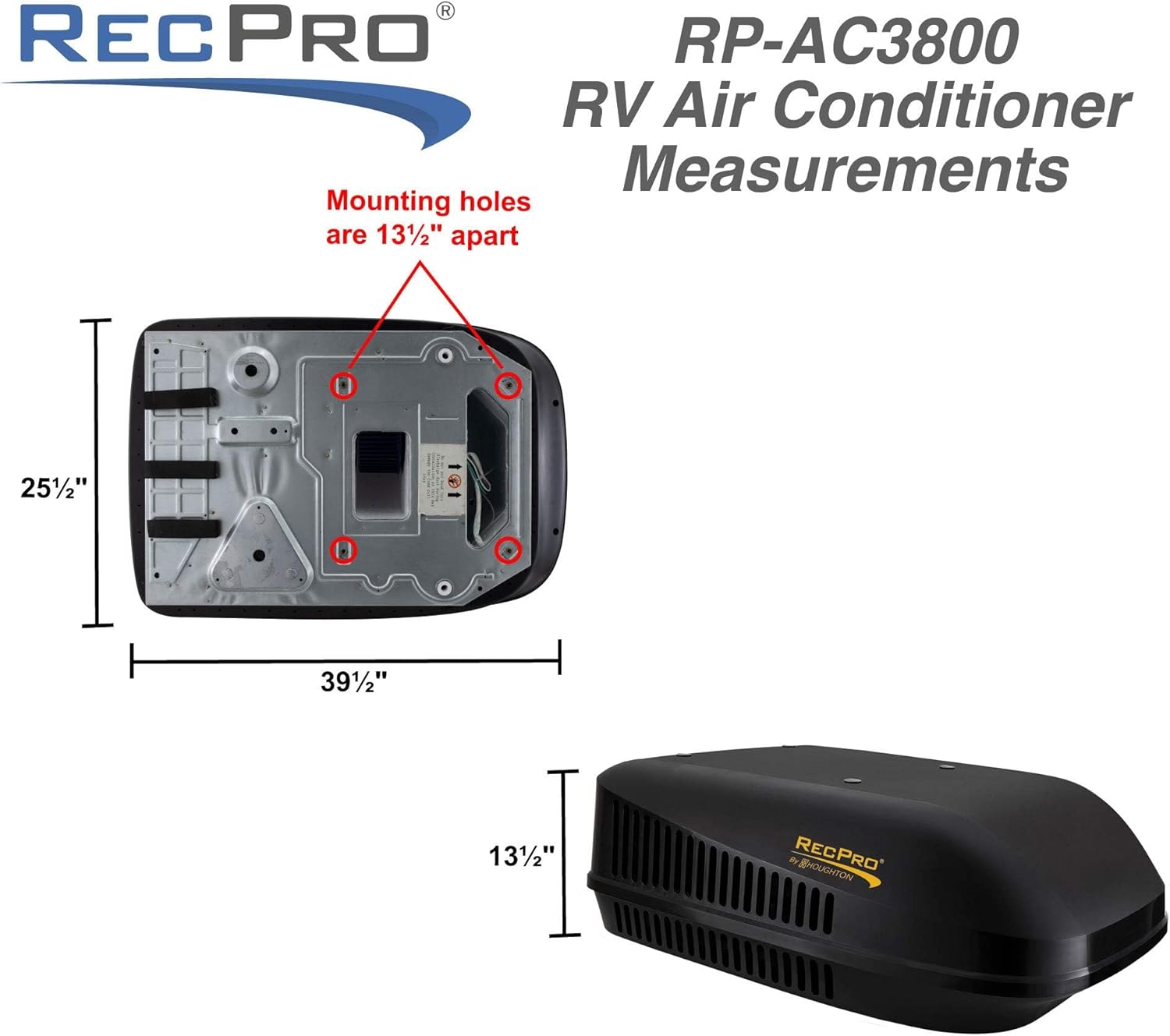RecPro RV Air Conditioner 15K Ducted or Non-Ducted | Quiet AC | 110-120V | Heat Pump and Cooling | Easy Install | All-in-One Unit | For Camper, Fifth Wheel, Food Trucks (Ducted, White)