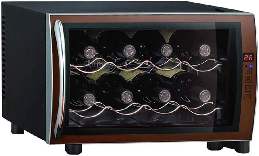 Thermoelectric Wine Cooler -8 Bottle Electric Countertop Wine Cooler Refrigerator Beverage Chiller Cellar Fridge Digital Touchscreen Display Panel