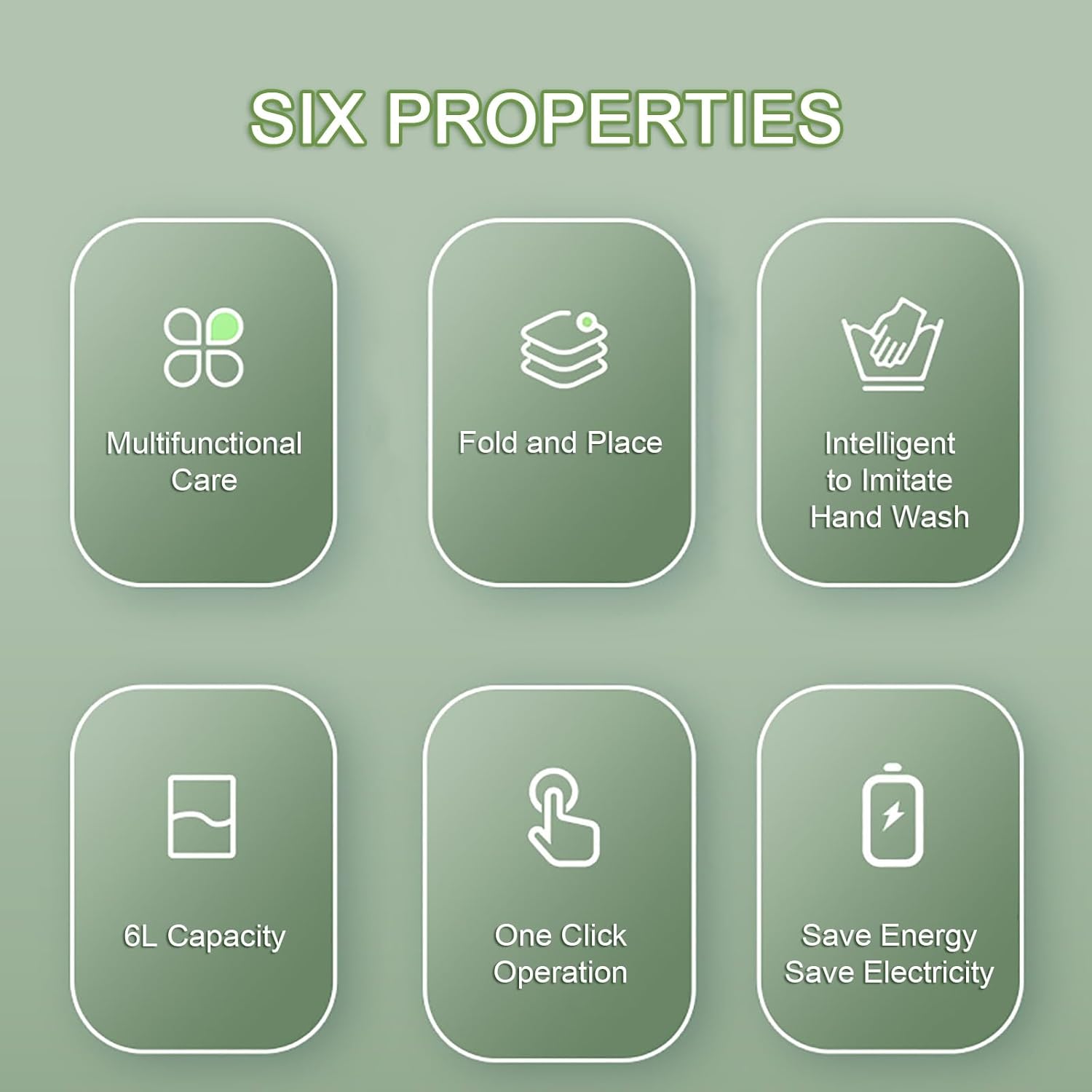 Washing Machine, Mini Washer and Dryer, with 3 Modes Cleaning, Portable Washer with Soft Spin and Draining (Color : Green)