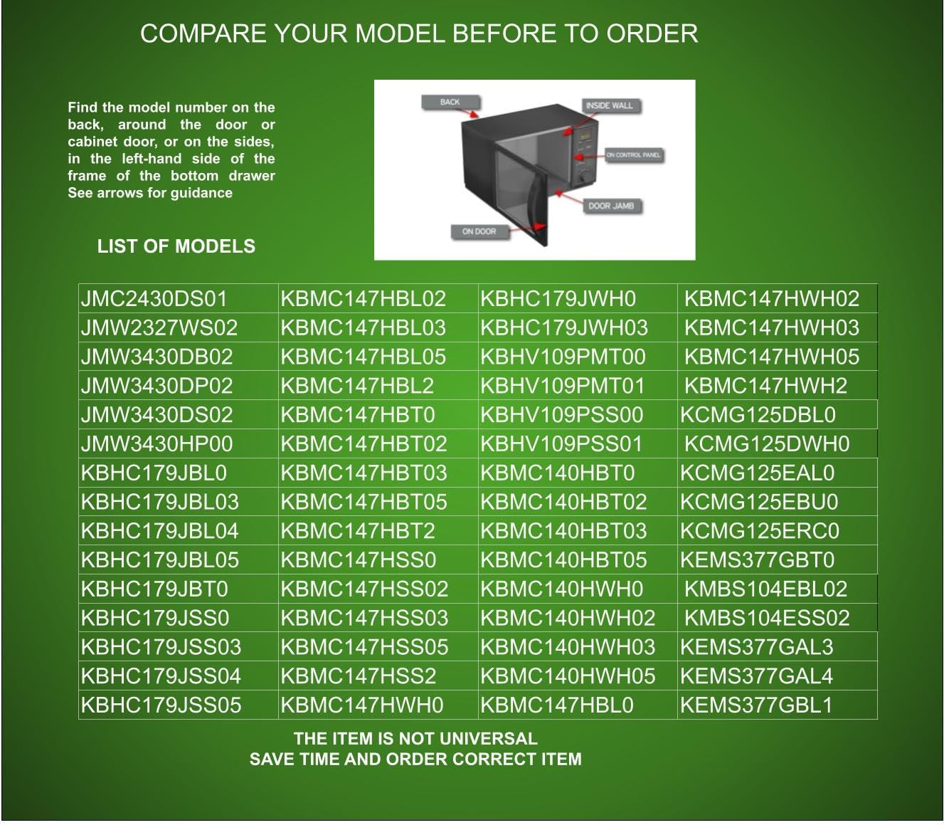 EAP11723131 PS11723131 AP5985081 CKD985081X compatible with Kitchenaid Microwave Cooking Tray fits old number EAP11723131 PS11723131 AP5985081