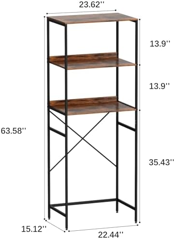 Mini Fridge Shelf Mini Fridge and Microwave Stand Over Mini Fridge Storage Rack 3 Tier Microwave and Fridge Stand Suitable for Dorm, Kitchens, Offices, Brown
