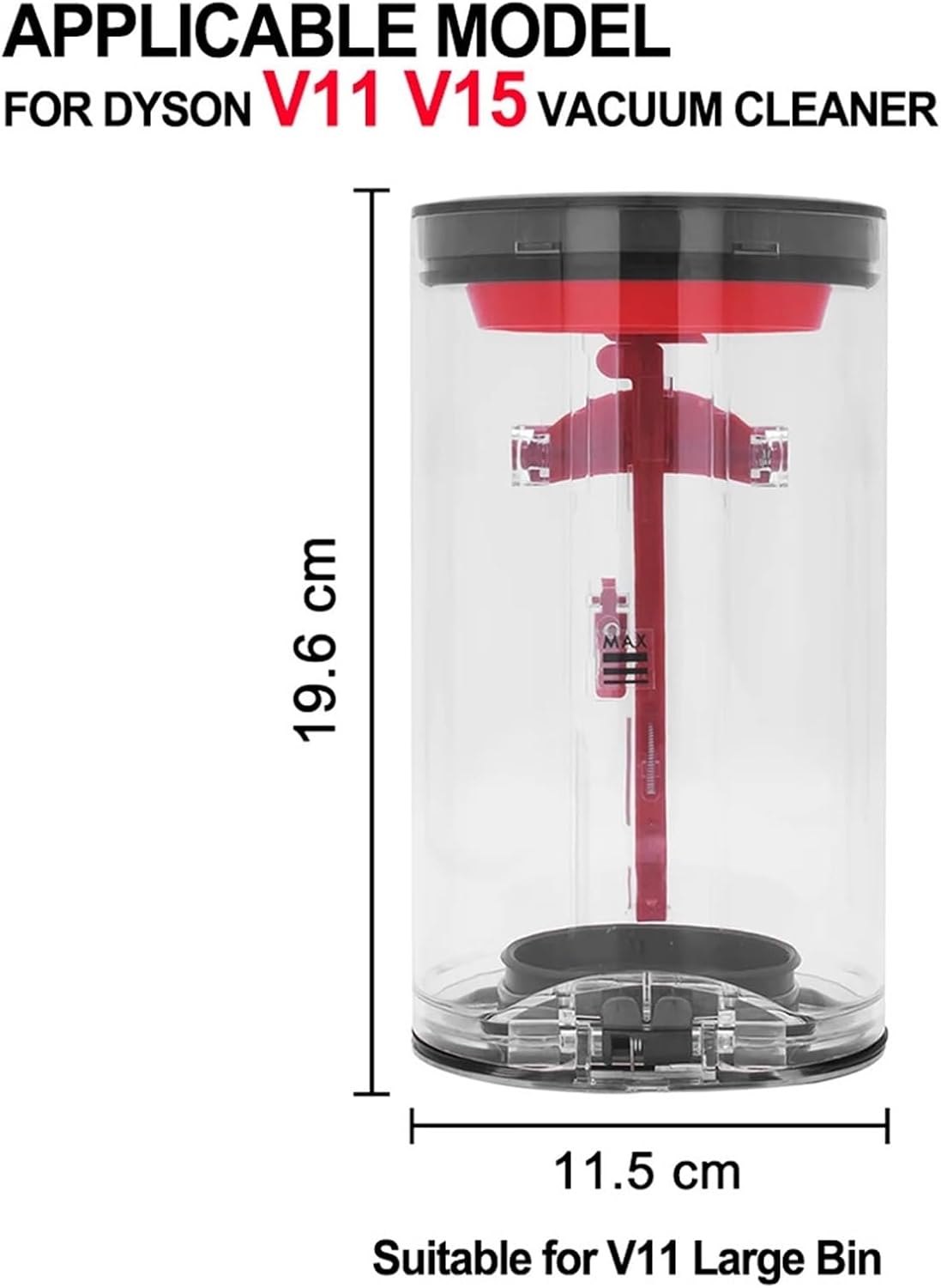 Dust Bin for Dyson V11 V15 SV14 SV15 SV22 Cordless Vacuum Cleaner Large Size Canister Dust Clear Bin Bucket Replacement Parts