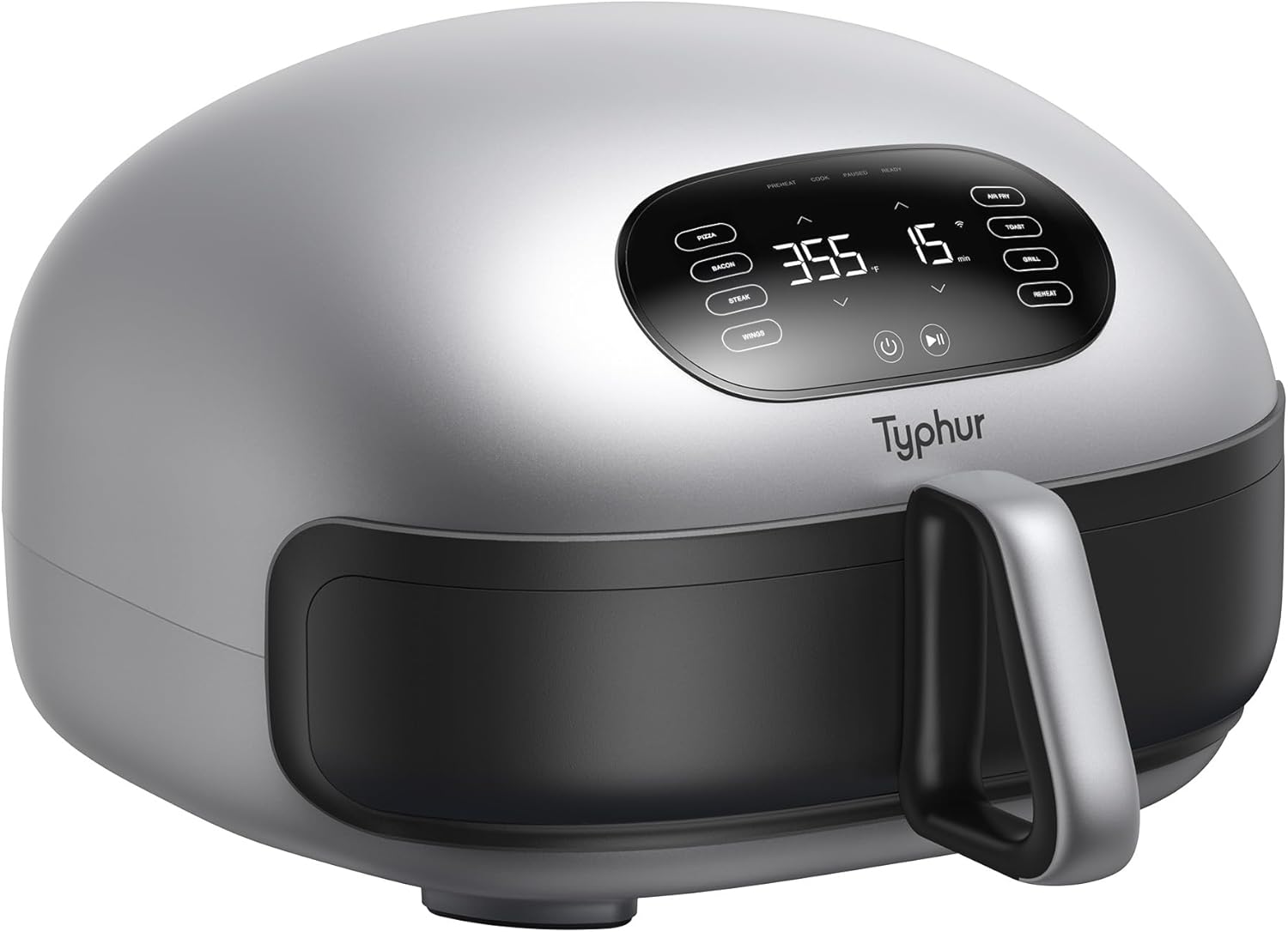 Typhur Dome 2 AI Upgraded Air Fryer, Extra Large Airfryer with Superior Airflow, Self-cleaning Smart Digital Fryer with PFAS free Basket for Quick Easy Meals, Fits a 12