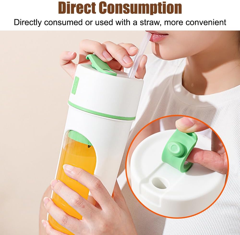 Personal Blender,480ml Shakes Fruit Juicer Self-Cleaning Drink Machine Blender With 6 Blades for Shakes Fruit Juice Smoothies Sports Travel