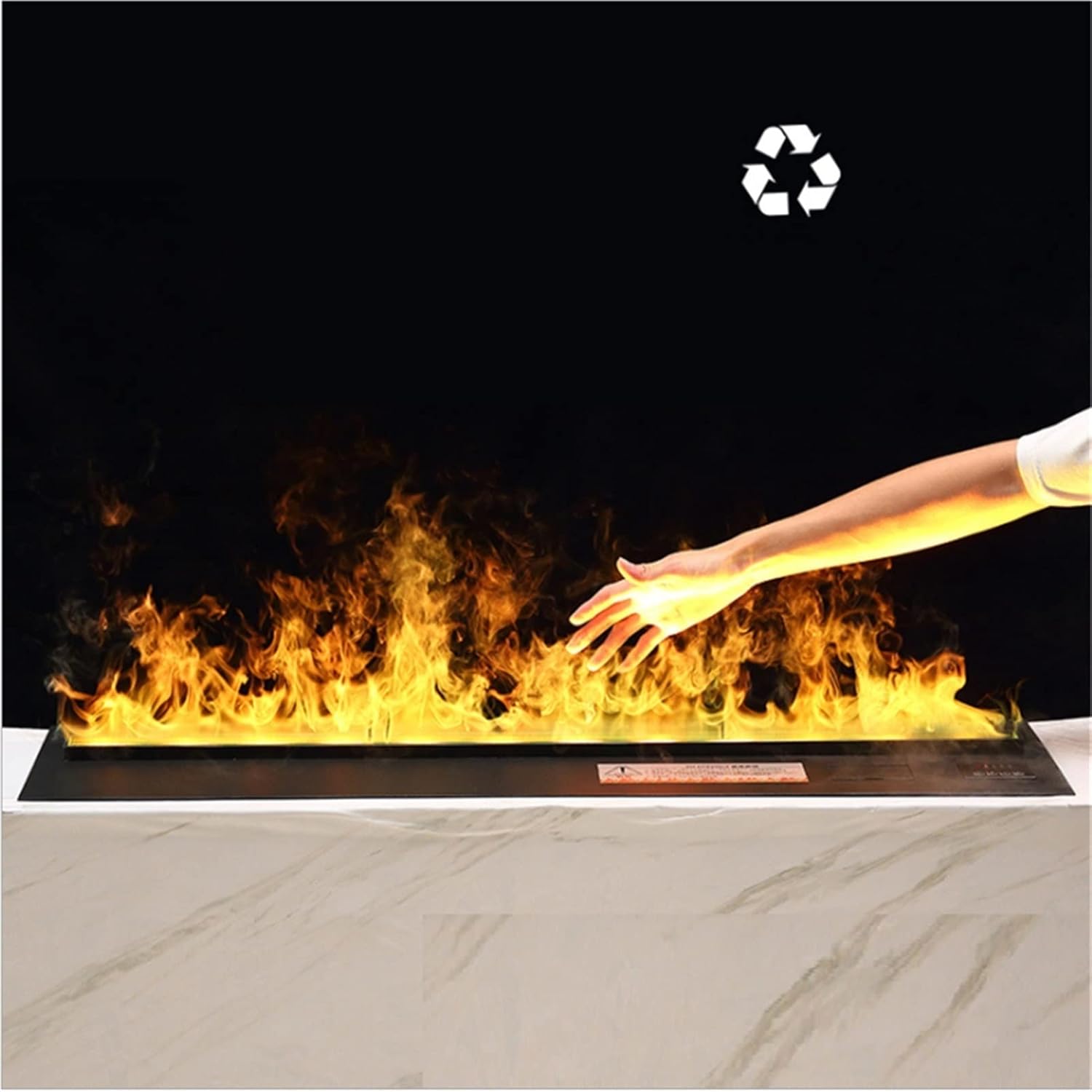 3D Water Vapor Fireplace with Humidifier Flame Recessed Electric Fireplace 39.3 Inch Long 3D Steam Electric Fireplace with Remote, Metal Panel, 330W, Black